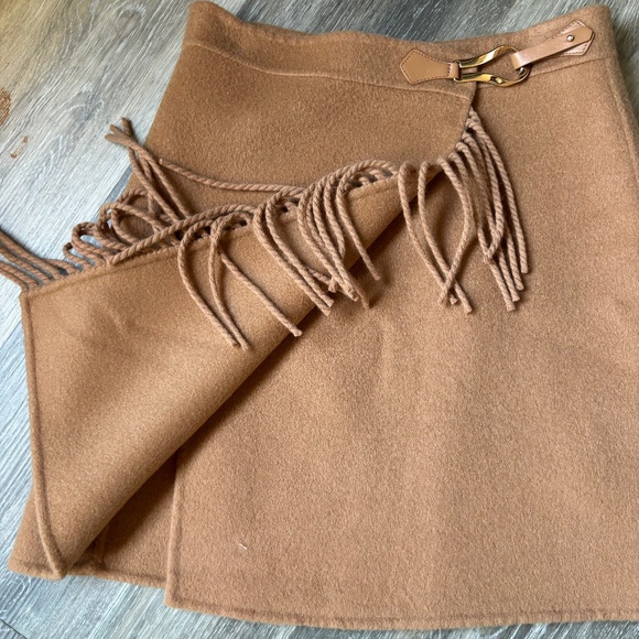 SANDRO PARIS WOMENS WOOL WRAP SKIRT WITH FRINGE - Picture 2 of 7
